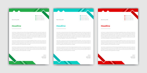 Corporate business letterhead template design, modern and creative letterhead template