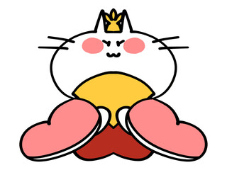 ひな祭りのおひな様にゃんこイラスト素材