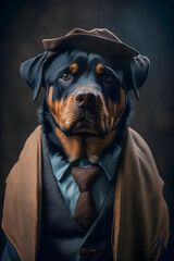 Dog dressed up as gentleman | Generative AI