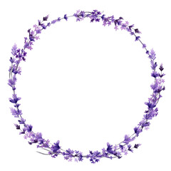 watercolor wreath Lavender on transparent background PNG file