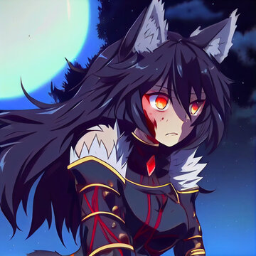 A Anime Wolf Girl Dark Knight That Is Battle Dama