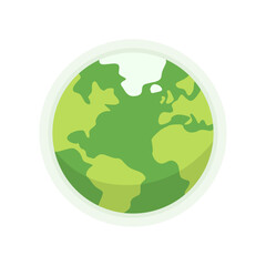 Planet icon. Green planet. Vector graphics