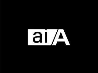 AIA Logo and Graphics design vector art, Icons isolated on black background