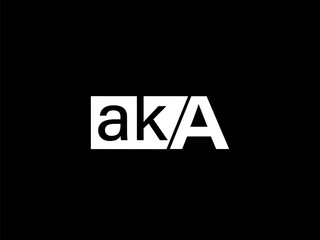 Fototapeta premium AKA Logo and Graphics design vector art, Icons isolated on black background