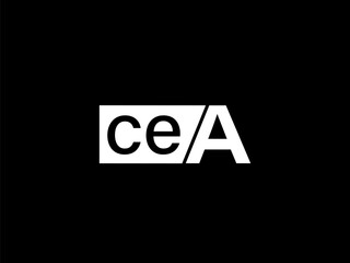 CEA Logo and Graphics design vector art, Icons isolated on black background