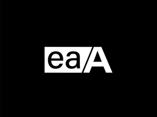 EAA Logo and Graphics design vector art, Icons isolated on black background