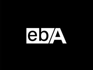 EBA Logo and Graphics design vector art, Icons isolated on black background
