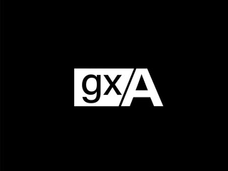 GXA Logo and Graphics design vector art, Icons isolated on black background