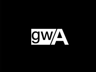 GWA Logo and Graphics design vector art, Icons isolated on black background