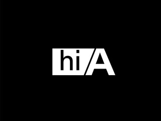 HIA Logo and Graphics design vector art, Icons isolated on black background
