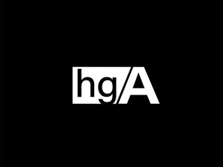 HGA Logo and Graphics design vector art, Icons isolated on black background