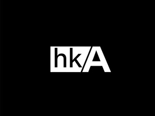 HKA Logo and Graphics design vector art, Icons isolated on black background