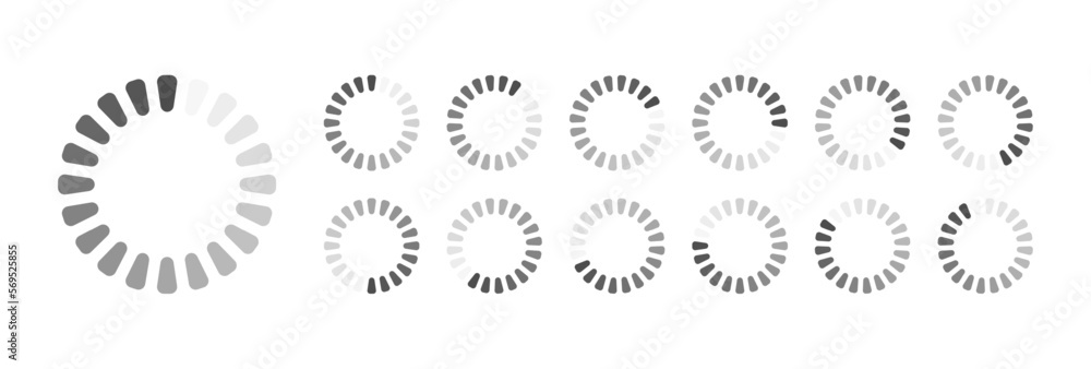 Fototapete circular loading buffering icons vector video ready for animation gif all keyframes frames bufring c