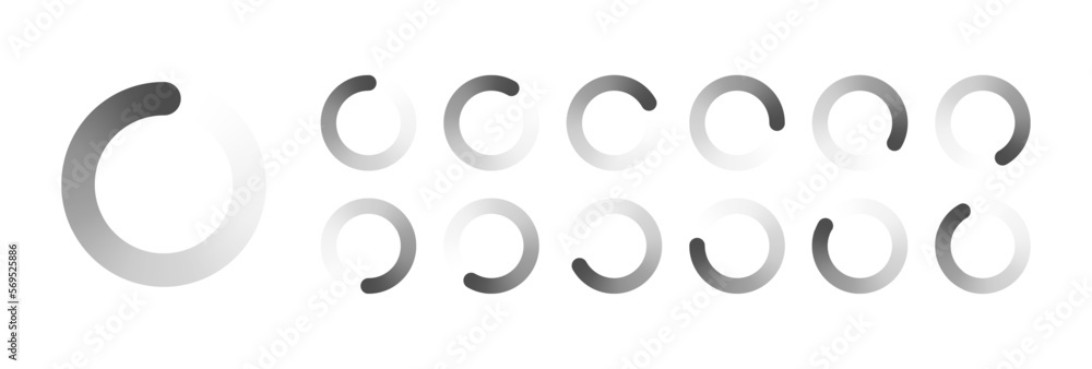 Fototapete circular loading buffering icons vector video ready for animation gif all keyframes frames bufring c