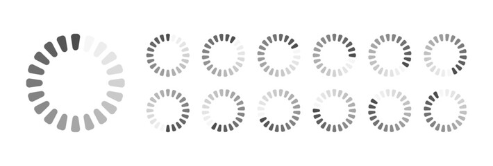 Circular Loading Buffering Icons Vector Video Ready for Animation Gif All Keyframes Frames Bufring Circle Waiting for Connection Buffer Preloader Download Symbol Easy Replace Color