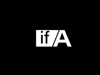 Obraz premium IFA Logo and Graphics design vector art, Icons isolated on black background