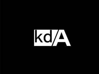 KDA Logo and Graphics design vector art, Icons isolated on black background
