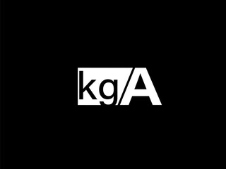 KGA Logo and Graphics design vector art, Icons isolated on black background
