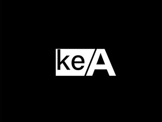 KEA Logo and Graphics design vector art, Icons isolated on black background