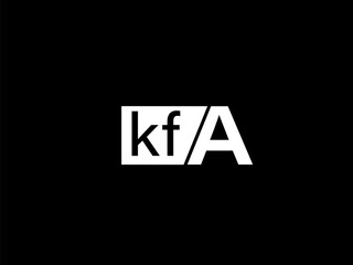 KFA Logo and Graphics design vector art, Icons isolated on black background