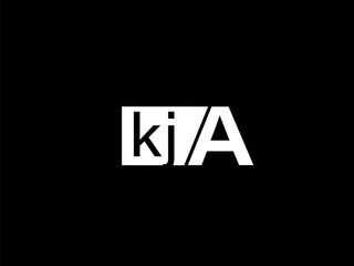 KJA Logo and Graphics design vector art, Icons isolated on black background