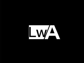 LWA Logo and Graphics design vector art, Icons isolated on black background