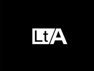 LTA Logo and Graphics design vector art, Icons isolated on black background