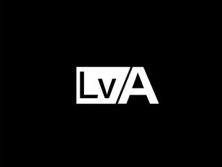 LVA Logo and Graphics design vector art, Icons isolated on black background