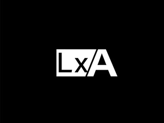 LXA Logo and Graphics design vector art, Icons isolated on black background