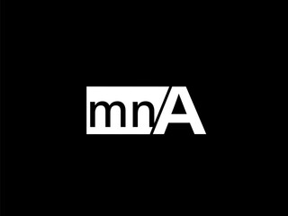 MNA Logo and Graphics design vector art, Icons isolated on black background