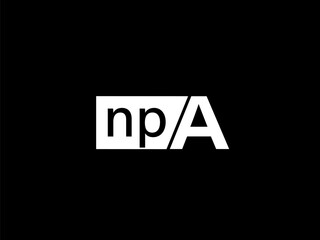 NPA Logo and Graphics design vector art, Icons isolated on black background
