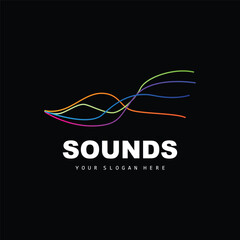 Sound Wave Logo, Equalizer Design, Music Wave Vibration, Simple Vector Icon With Line Style