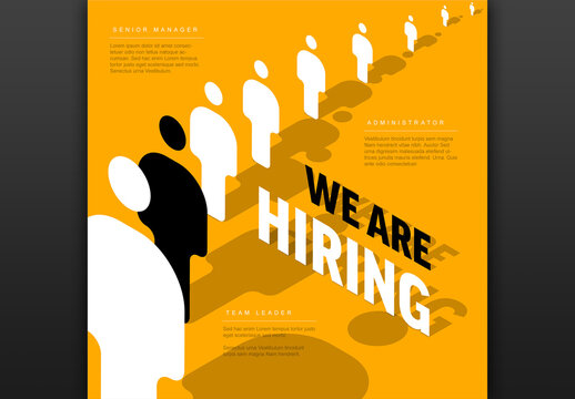 We are hiring minimalistic flyer template - yellow black white version