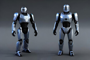 Two Robots. AI generated.