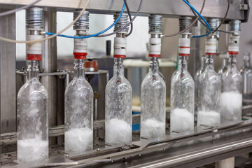 Spirit plant workshop with vodka bottling line.