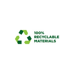 Green zero waste logo. Zero waste lifestyle design concept. Eco life - reuse, reduce, recycle