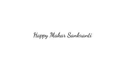 Happy Makar Sankranti wish typography with transparent background