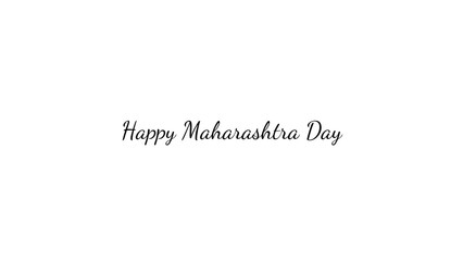 Fototapeta na wymiar Happy Maharashtra Day wish typography with transparent background
