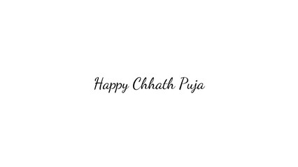 Happy Chhath Puja wish typography with transparent background