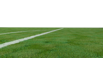 Lawn playground of a football stadium with signals