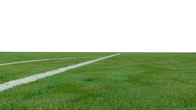 Lawn playground of a football stadium with signals