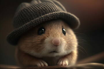 Mouse in hat AI generated