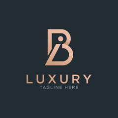 BI logo or IB Logo. luxury Logotype design for company.