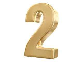 3d gold number 2 with Generative AI