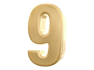 3d gold number 9 with Generative AI
