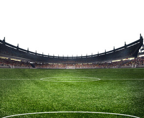 Modern football stadium ready to soccer match - obrazy, fototapety, plakaty