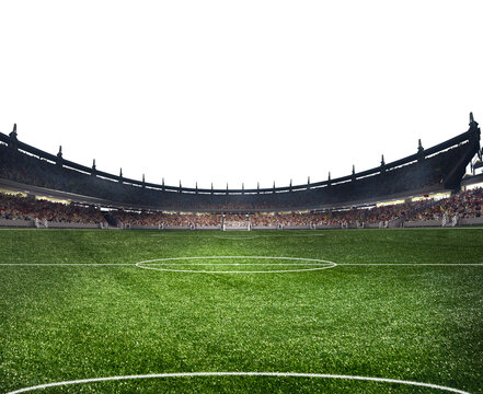 Modern football stadium ready to soccer match