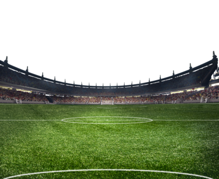 Modern football stadium ready to soccer match