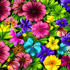 Dekor mit Blumen. created with generative AI technology