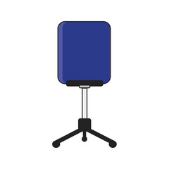 Office chair back view blue design vector